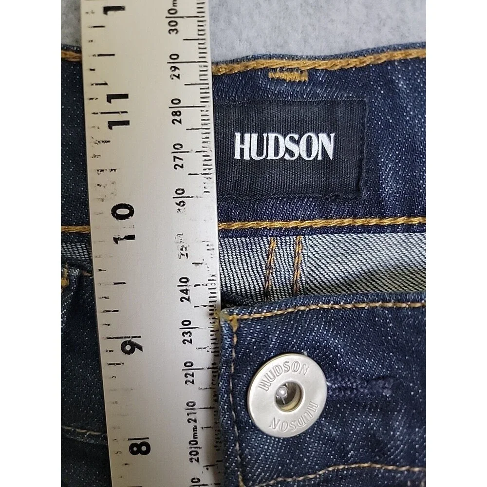 Hudson Jeans Mens 30 36x28 Straight Byron 5 Point Dark Blue‎ Stretch Low Rise